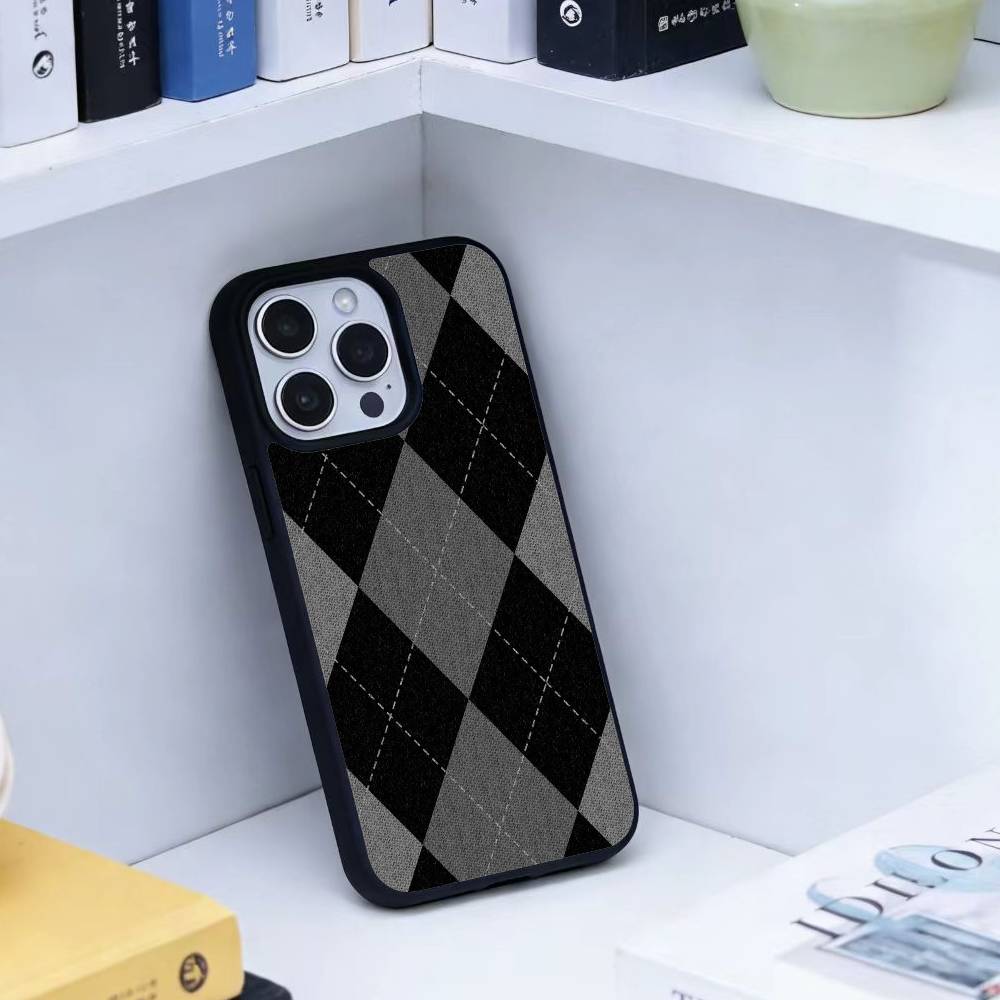 Burgundy White Stripe Phone Case For iPhone17,16,15,14,13 Plus,Pro Max Magnetic For Magsafe Wireless Charging