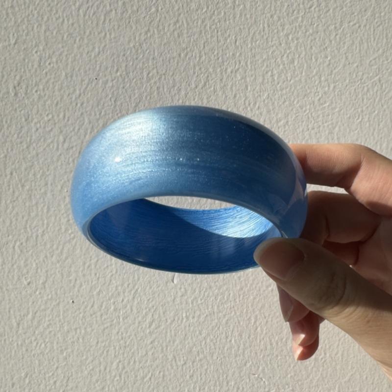 Resin Bangle Bracelets Wide Round Bangle Sparkling Jewelry Artistic Fashion Accessory Suitable for Fashion Women Present