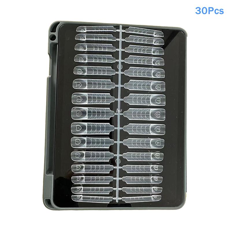 

Space French Dual Forms 15 Sizes Clear Reusable Dual System Molds Fake Nails For Nail Extension DIY 30/60/75/90/120/150/180Pcs