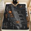 Movie Spaceship Diagram Print Flannel Blanket,High Quality Comfortable for All Seasons,Home Decor,Warmth and Comfort,Perfect for Christmas Gifts