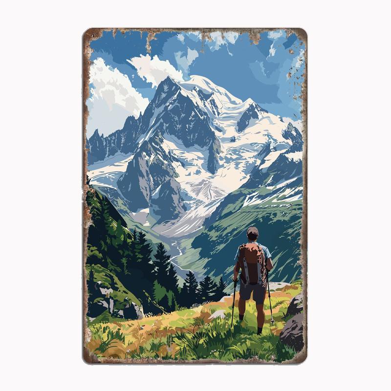 Mont Blanc France Mountain Travel Poster Metal Plaque Poster Club Home Bar Cave Classic Plaques Tin Sign Posters Room Wall Decor