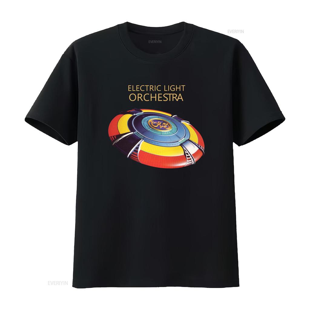 Electric Light Orchestra Retro Futuristic Spaceship Unisexs T Shirt Vintage Washed Top For Everyday Wear Versatile Casual Unisex