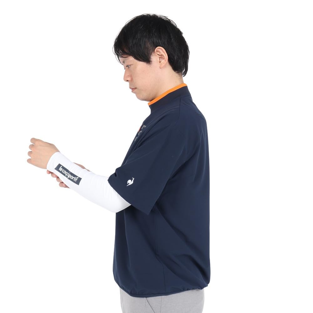 Coq Sportif Pullover With Short Sleeve Cut and Light Rain Golf LG4FTZ00M NV00 [Le Golf] [Stretch Forcer] Inner, Sew, Lightweight, Compatible, Men's