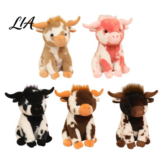 Realistic Plush Cattle Toy Highland Cow Stuffed Animal Toy, Soft Scottish Doll, Cuddly Farm Plushie Cute Doll Present for Adults Kids Boys Girls