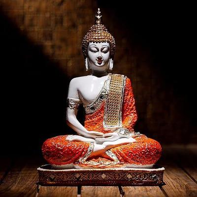 New 25 Centimetre Meditating Sitting Buddha Statue Showpiece Idol Home Decor Items for Living Room and Gifts