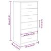 VidaXL Buffet with 6 Drawers Old Wood 50x34x96 Cm Engineered Wood 855890