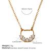Ins Fashionable Stainless Steel 18K Real Gold Plated Love Heart Claws Fixing Stones Cubic Zircon Pendant Necklace for Women
