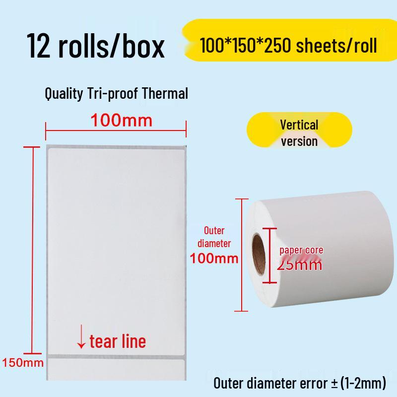 Durable Self-Adhesive Thermal Paper Barcode Labels for Printing 