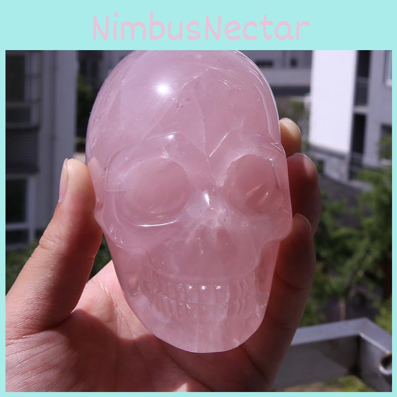 Pink Skull Handcrafted Figurine Unique Art Decoration For Living Room Office