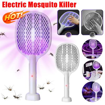 2-in-1 Electric Mosquito Swatter Mosquito Killer USB Rechargeable Angle Adjustable Electric Bug Zapper Fly Bat Insect Swatter