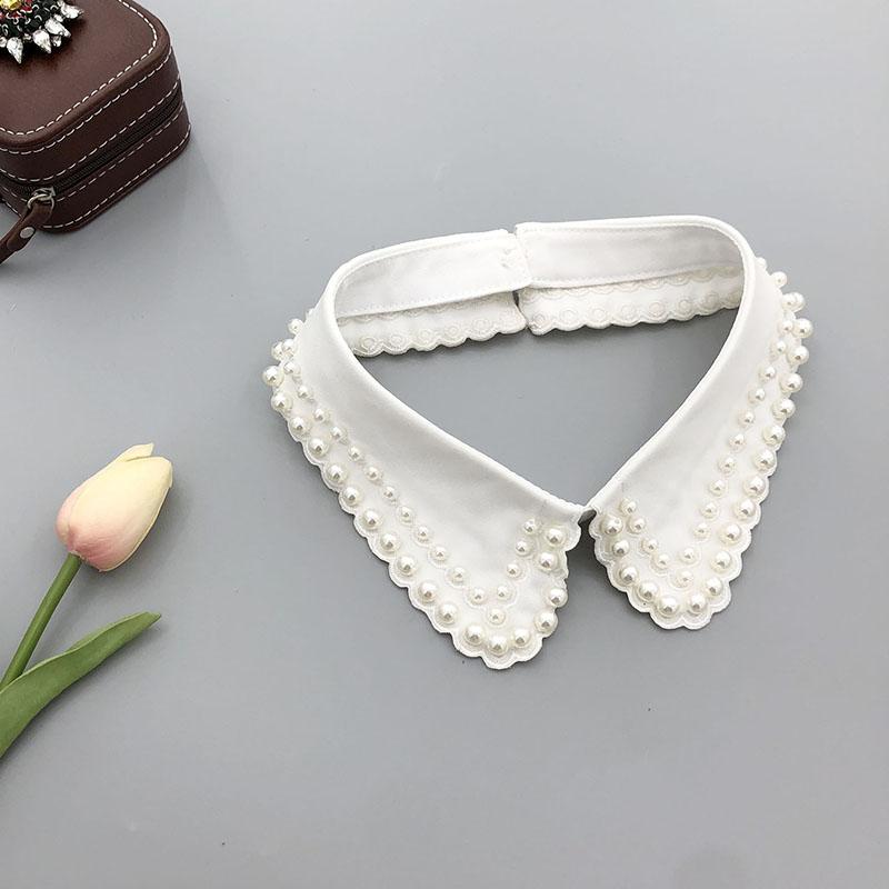 Beading Fake Collar Women Elegant Diamond Detachable Collars for Women False Shawl Shoulder Wrap Lapel False Collars Woman Tie