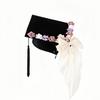 Unisex Graduation Caps Elegant Flower for High School and University Ceremonies, Adjustable Academic Hat