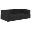 VidaXL Corner Chairs 2 Pcs with Cushions Wicker Resin Black