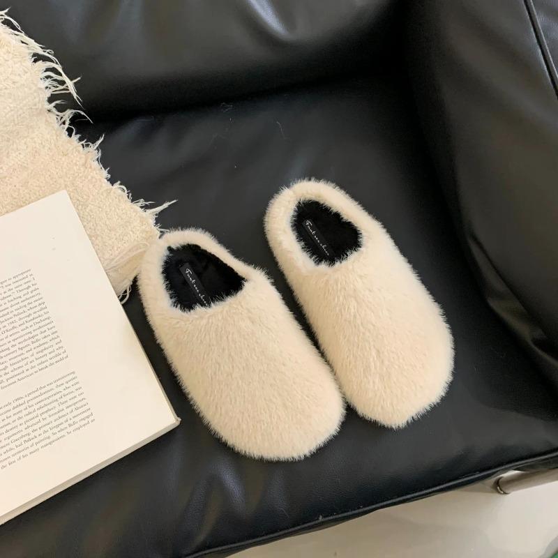 Neuer Stil Mode Damen Hauspelz Hausschuhe Rutschfest Weich Warm Haus Indoor Schlafzimmer Paarschuhe Übergröße Zapatos Mujer