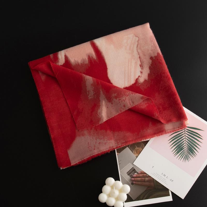 

Многоцветный градиентный кашемировый шарф, элегантная шаль для девочек, защищающая от холода 60*190cm