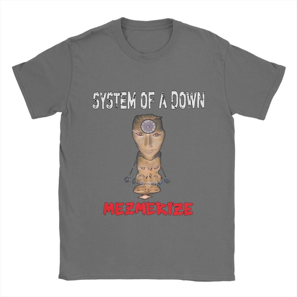 System of a Down   T-Shirts for Men  Music Vintage Pure Cotton Tees Crew Neck Short Sleeve T Shirt Plus Size Clothes