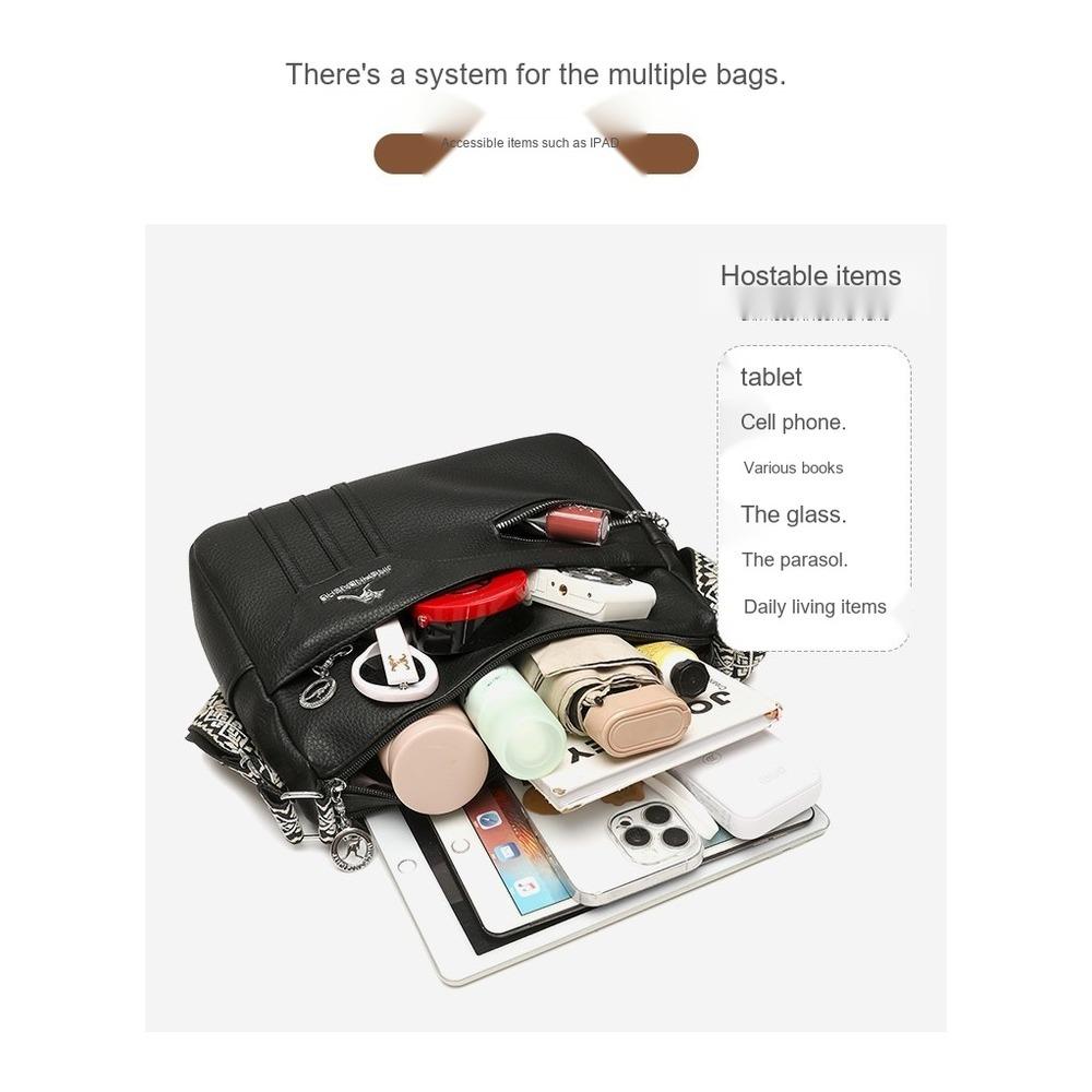 Lightweight Large Capacity Faux Leather Multipurpose Storage Bag for Daily Use