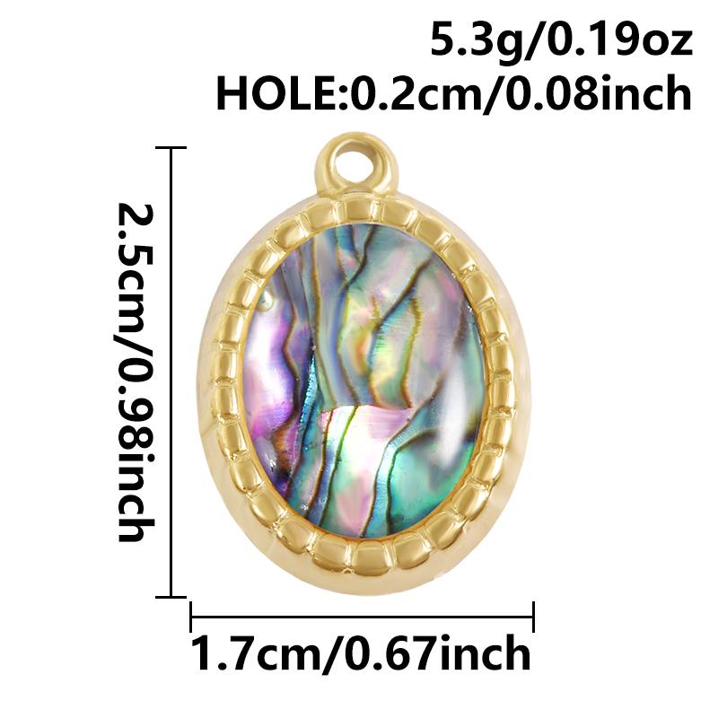 High Quality 304 Stainless Steel Sun Heart Abalone Shell Pendant For Jewelry Making Supplies Enamel Charm Golden DIY Accessories