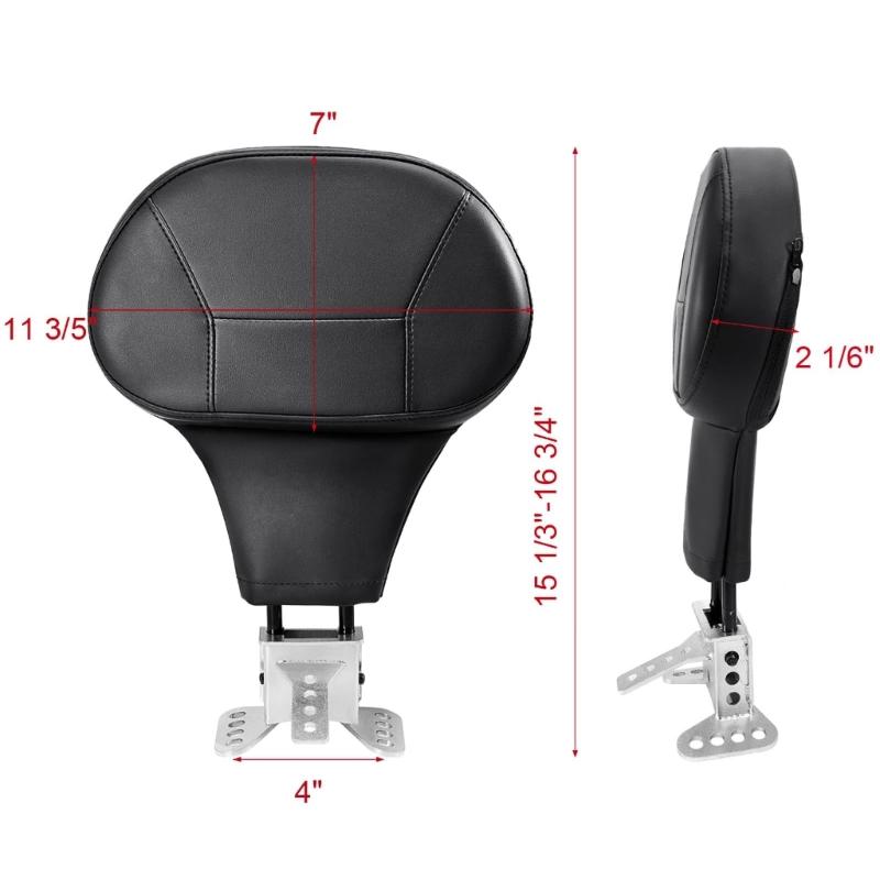 Pack of 1 Adjustable Motorcycle Driver and Backrest with Enhances Lumbar Support for Long Ride Comforts Including Mounting Hardware and Durable