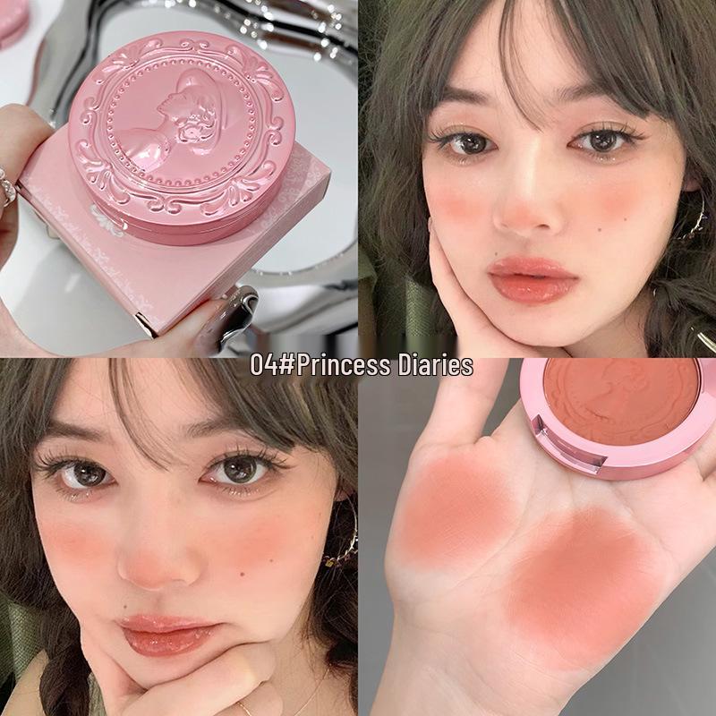 Gegebear Matte Pink Blush - Natural, Embossed, Party-Ready Makeup for Students