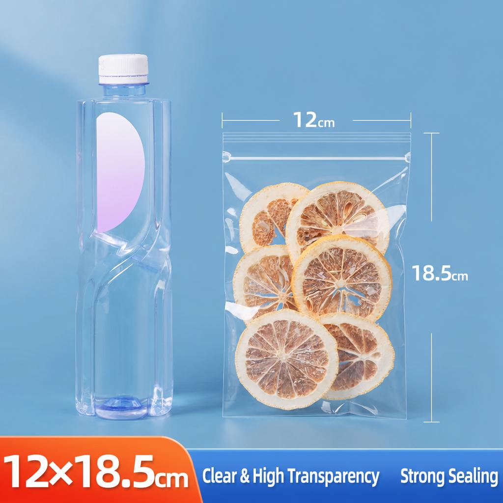 Food Grade PP Ziplock Bags Clear Transparent Self Sealing Pouches for Scented Tea Fruit Dried Food Jewelry Packaging