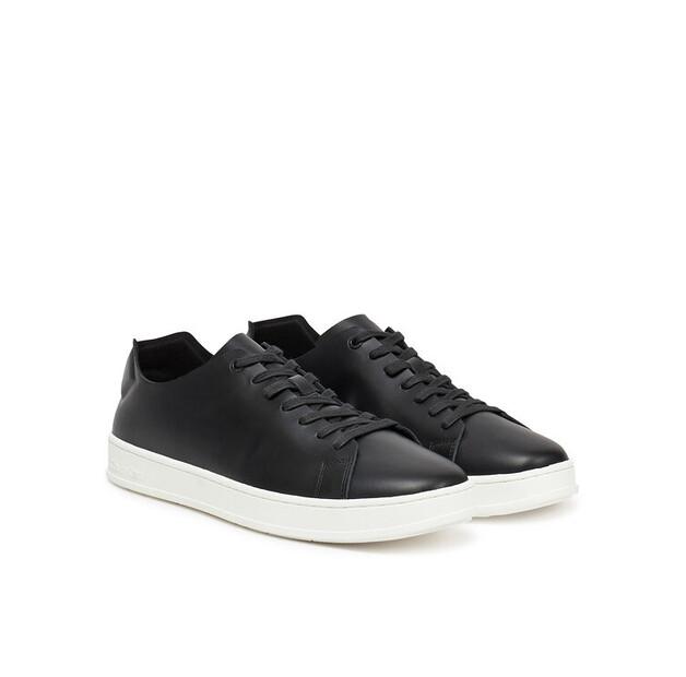 Men's Calvin Klein Low Top Lace Up Unlined Lth Sneakers Hm0hm01885 Black