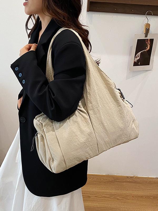 Borsa Tote Pieghettata alla Moda con Tasche Multiple: Borsa a Spalla Versatile, Leggera e di Grande Capacità 2026
