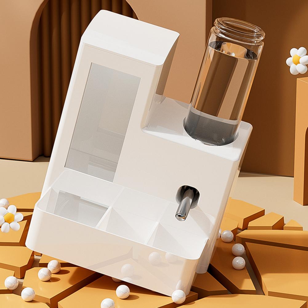 Automatic Hamster Feeder 3 In 1 Food And Water Dispenser 3-Cell Feeding Station with 125ml Bottle for Home Small Animal