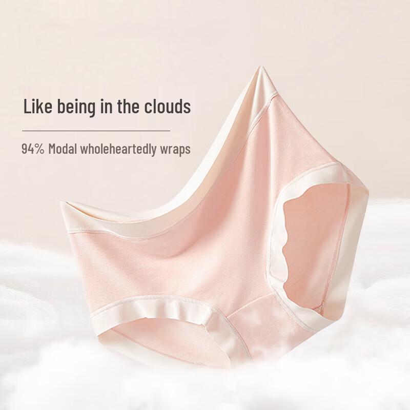 Yiershuang Modal Women's Seamless Mid-Waist Briefs (4-Pack)