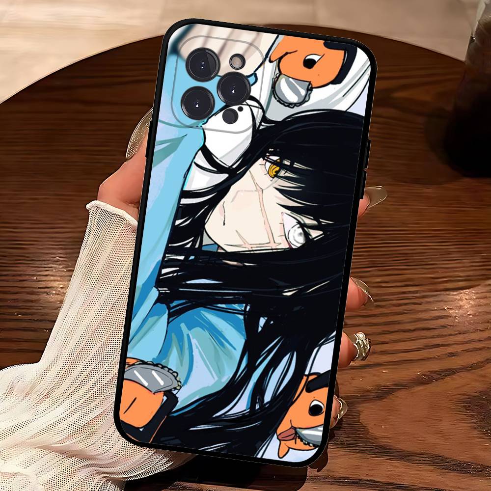 Asa Mitaka Chainsaw Man Anime Manga Phone Case For Iphone 16 15 17 13 14 12 11 Pro Max Plus Black Shell Cover Case