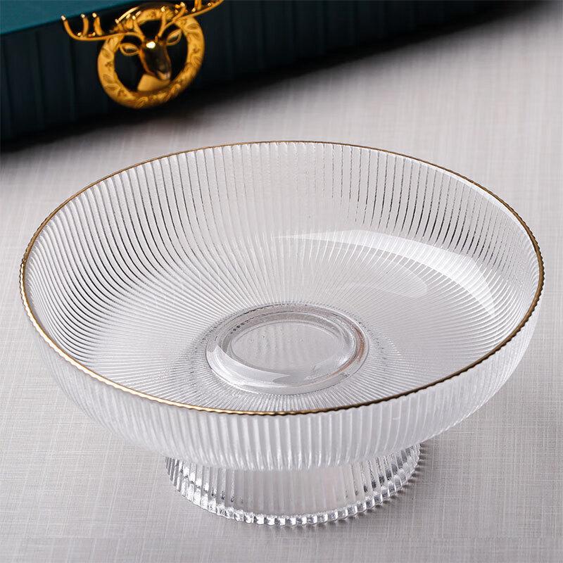 Youde Japanese Style Gold Rim Hammered Glass Plate