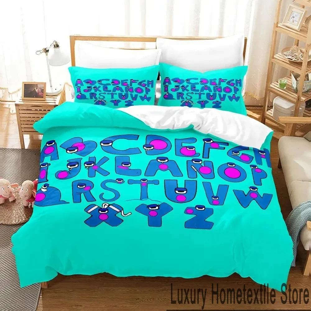 3D Print Cartoon Alphabet Lore A-Z Bedding Set Duvet Cover Bed Set Quilt Cover Pillowcase Comforter King Queen Size Boys Adult