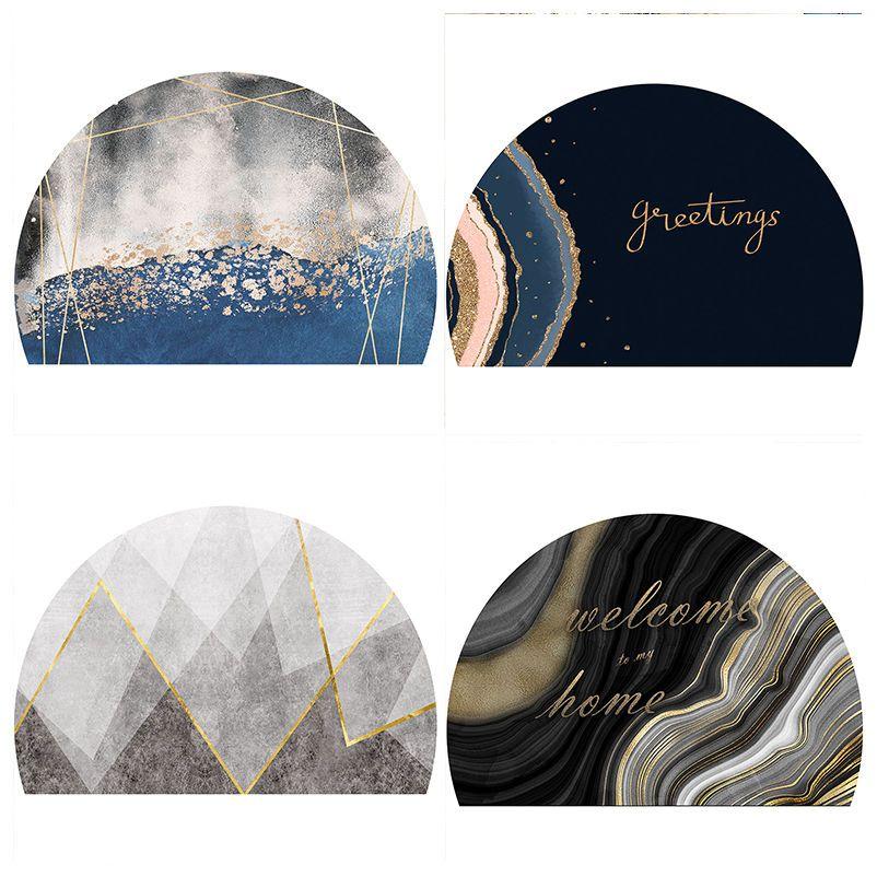 Semi Circular Floor Mat Entrance Door Mat Nordic Minimalist Entrance Carpet Bathroom Anti Slip Mat