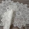 Sottopiatto Sottobicchiere Piattino Piatto Ciotola Cuscino da Tavola Ricamato con Fiori Bianchi Romantici Francesi Decorazione per Camera da Letto Studio Soggiorno Cucina per la Casa