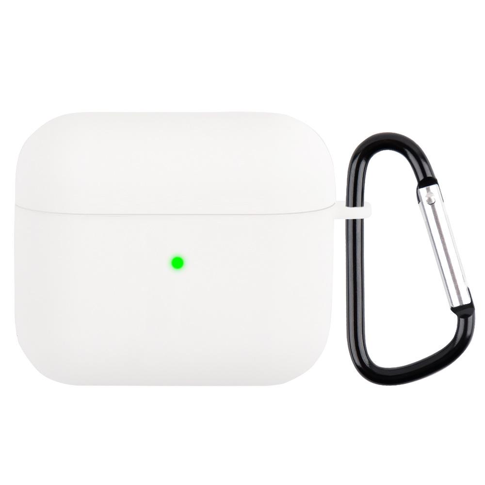 Suitable for AirPods 3 Silicone Solid Color Buckle Earphone Cover Anti-drop Non-slip Protective Cover Portable Soft Case