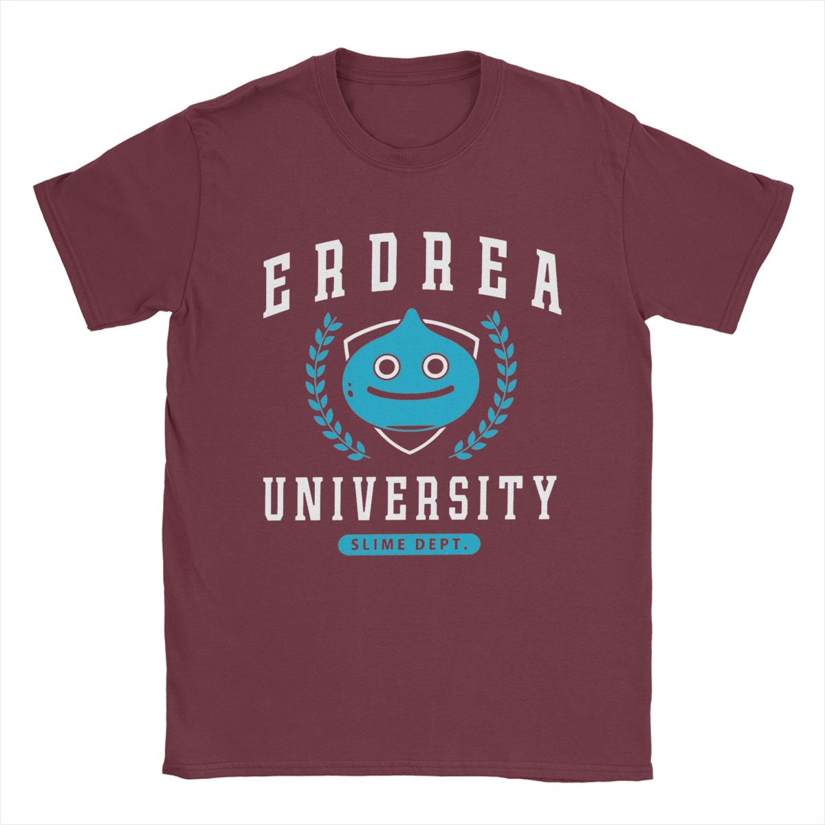 

Футболки Erdrea Slime University Emblem Dragon Quest для мужчин, новинка, хлопковая футболка с коротким рукавом, принтованная одежда XXXXXL бордовый