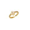 Four-Leaf Clover Ring Unique Shell-Shaped Band Lightly Luxurious and Fashionable Ring