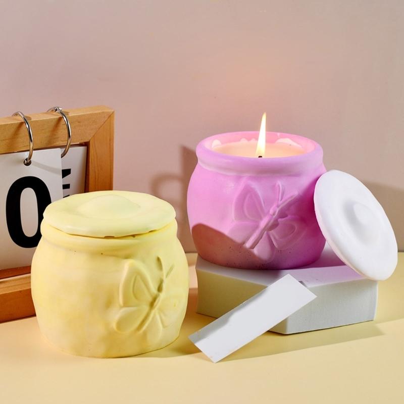 Multi Purpose Silicone Container Mold Unique Silicone Butterfly Storage Jar Mold for DIY Enthusiasts and Art Classes