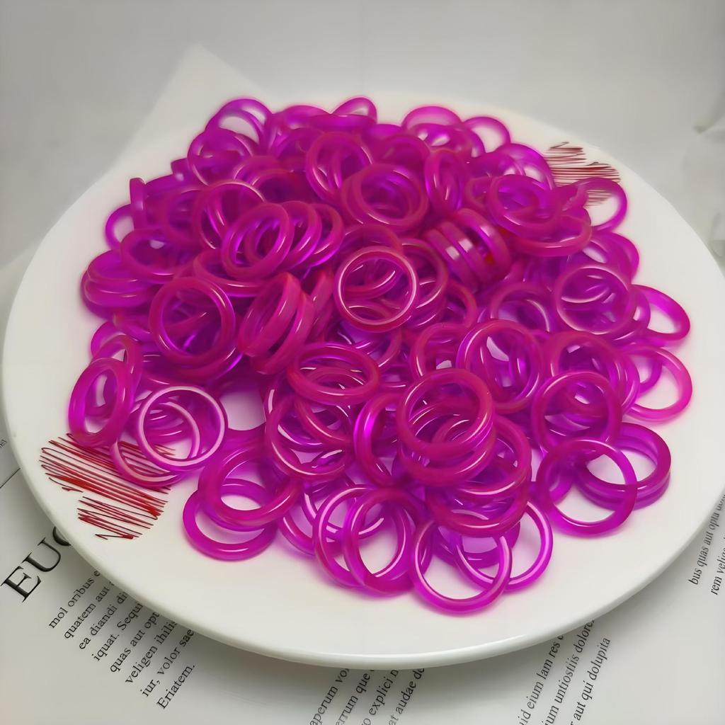 Sada prstenů z pryskyřice a acetátu v mixu barev, kulatý a čtvercový, pro ženy