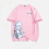 Summer Ice Silk Blue Top Youth Breathable Half Sleeve Large Loose Tee Men's Cute Shark Cartoon Print Short Sleeve T-shirt