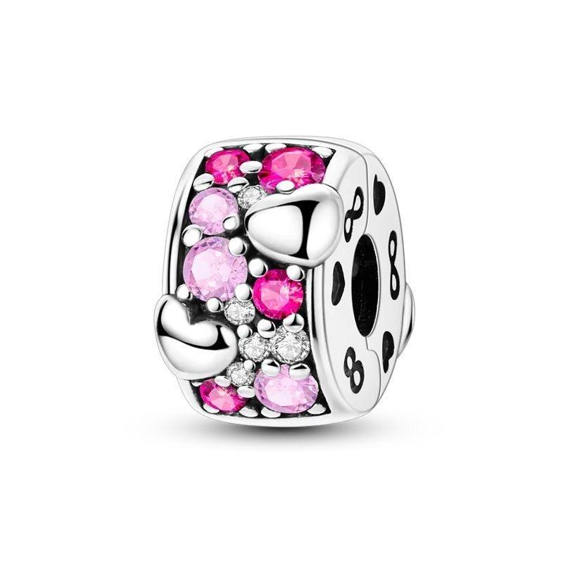 New Hollowed Out Heart-Shaped Charm Bead Fits Perfectly With Original Decorative Bracelet Women'S Jewelry Amulet Copper