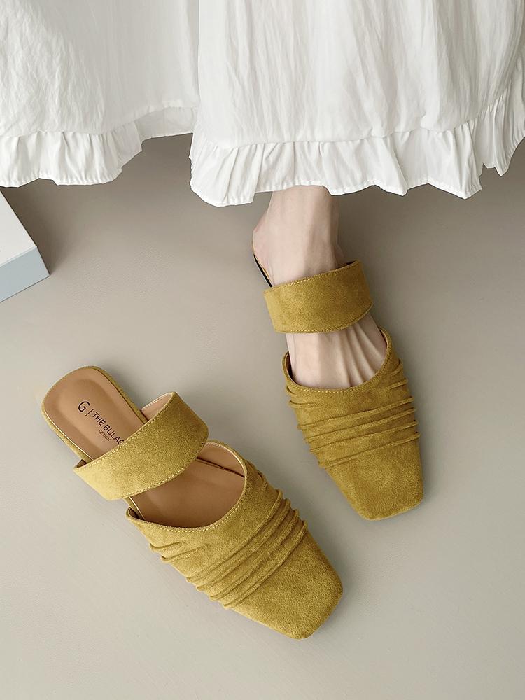 Fashion Fashion Sandals New Outdoor Beach Dress Slides Flats Mules Shoes Women Suede Slingback Slippers Casual Cozy Female Zapatillas