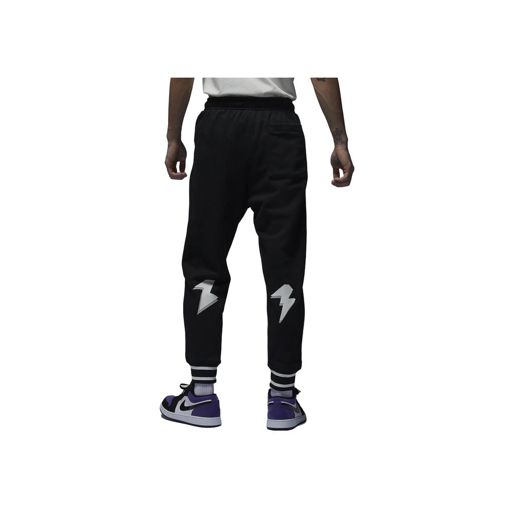 Jordan Striped Mid-Rise Slim Fit Joggers With Drawstring Men Bottoms Black FD7859-010
