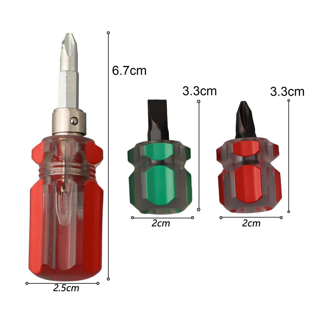 Kurzer Schraubendreher 2-in-1 3 Stück Kreuzschlitz Flachhammer