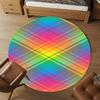1pc plaid pattern Round Chair mat Area Rug - Non-Slip, Floor Mat for Office, Bedroom, and Indoor Decor -1002156