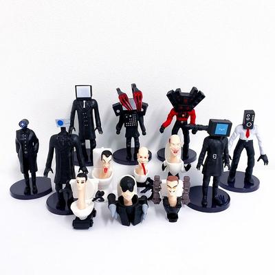 Skibidi TOILET Skivide Toyet Figurky 13 druhů těžkých ozbrojených slunečních brýlí sluneční brýle toaleta, 1 korejská hračka