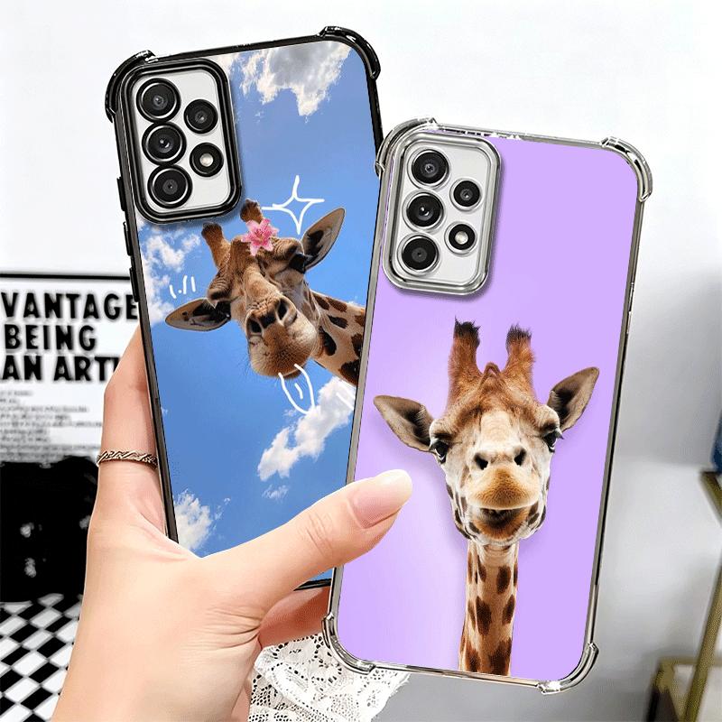 Giraffe Animal Pattern Plating Phone Case For Samsung A17 A07 A37 A57 A16 A56 A15 A55 A14 A54 A13 A53 A26 A36 A25 A35 A24 A34 A2