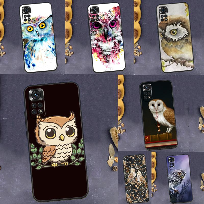 Cartoon Owl Case For Xiaomi Redmi Note 12 8 9 10 11 Pro Note 12S 11S 10S 9S 9A 9C 9T 10A 10C 12C Cover