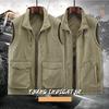 Reversible Sleeveless Jacket Men's Vest Coat Winter Waistcoat Thick Warm Fleece Workwear Tops Cargo Vest Windbreaker New Fashion