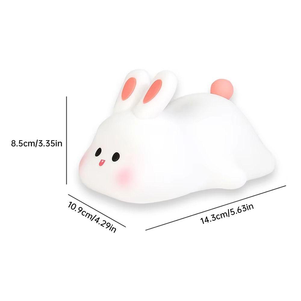 Rechargeable Rabbit Silicone Night Light Tap Control Bedside Decor Light  Children Toy